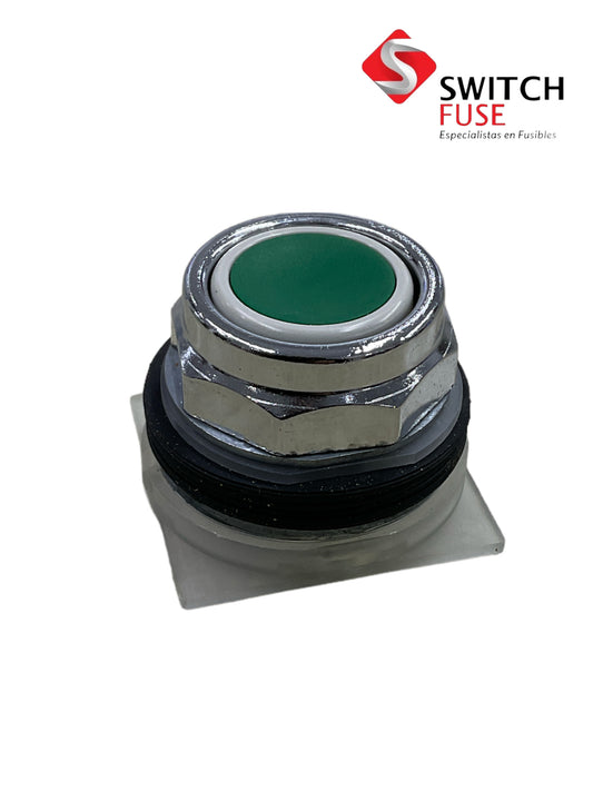 BOTON PULSADOR VERDE 30MM