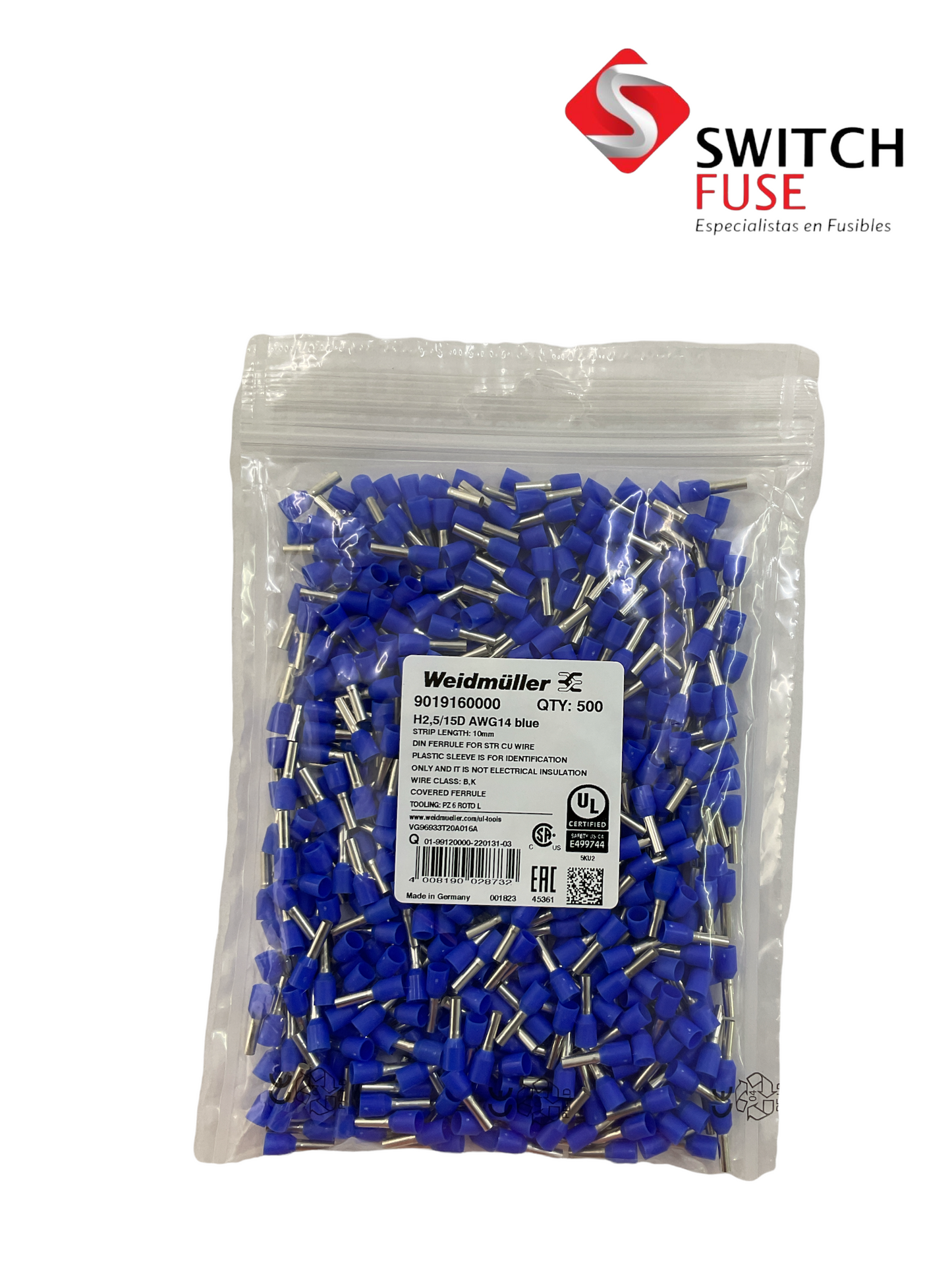 FERRULES AWG14 DE COLOR AZUL