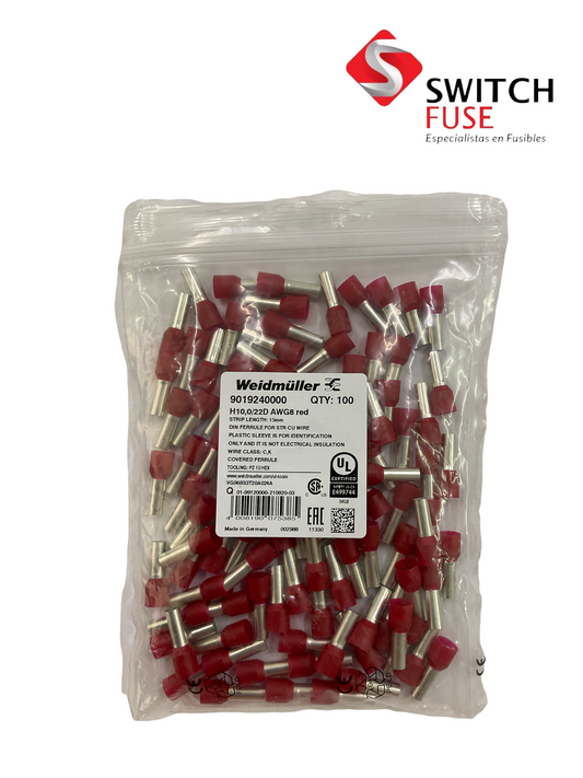 FERRULES AWG8 DE COLOR ROJO